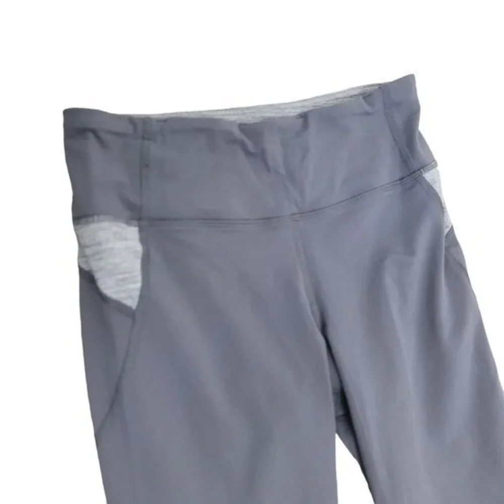 Lululemon Womens Size‎ 4 Black Gray Rear Zipper Pocket Leggings